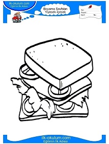 Çocuklar İçin Sandwich Boyama Sayfaları 